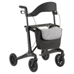 Carbon-rollator-zwart-met-tas-en-rugsteun
